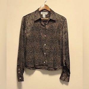 Vintage Jones Wear Animal Print button down blouse, size 12